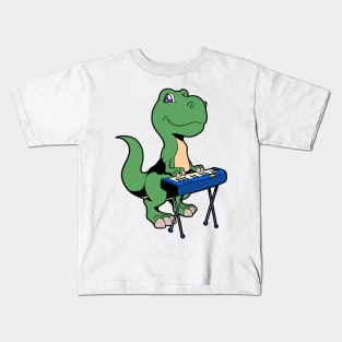 Comic TREX playing keyboard Kids T-Shirt